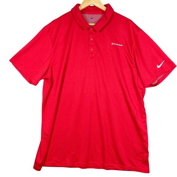 Nike Mens Shirt Red Golf Polo Comfort Short Sleeve Polyester Stretch XXL - Picture 1 of 14
